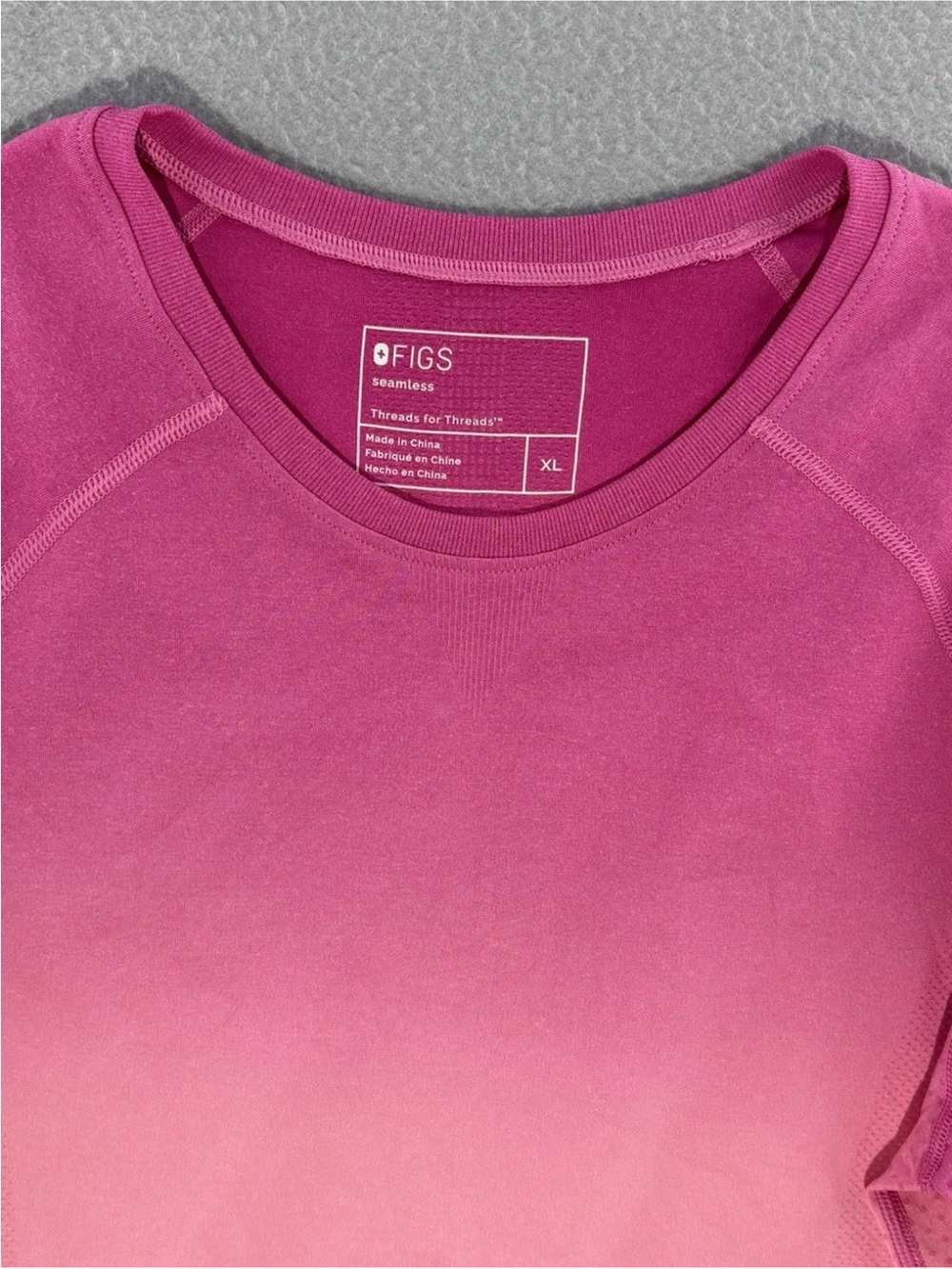 Figs Women’s Seamless Ombré Sunrise Pink NWT XL Long Sleeve - Picture 3 of 3